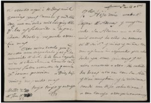 Carta de Francisco de Goya a Martin Zapater de fecha 20 de   septiembre de 1783.